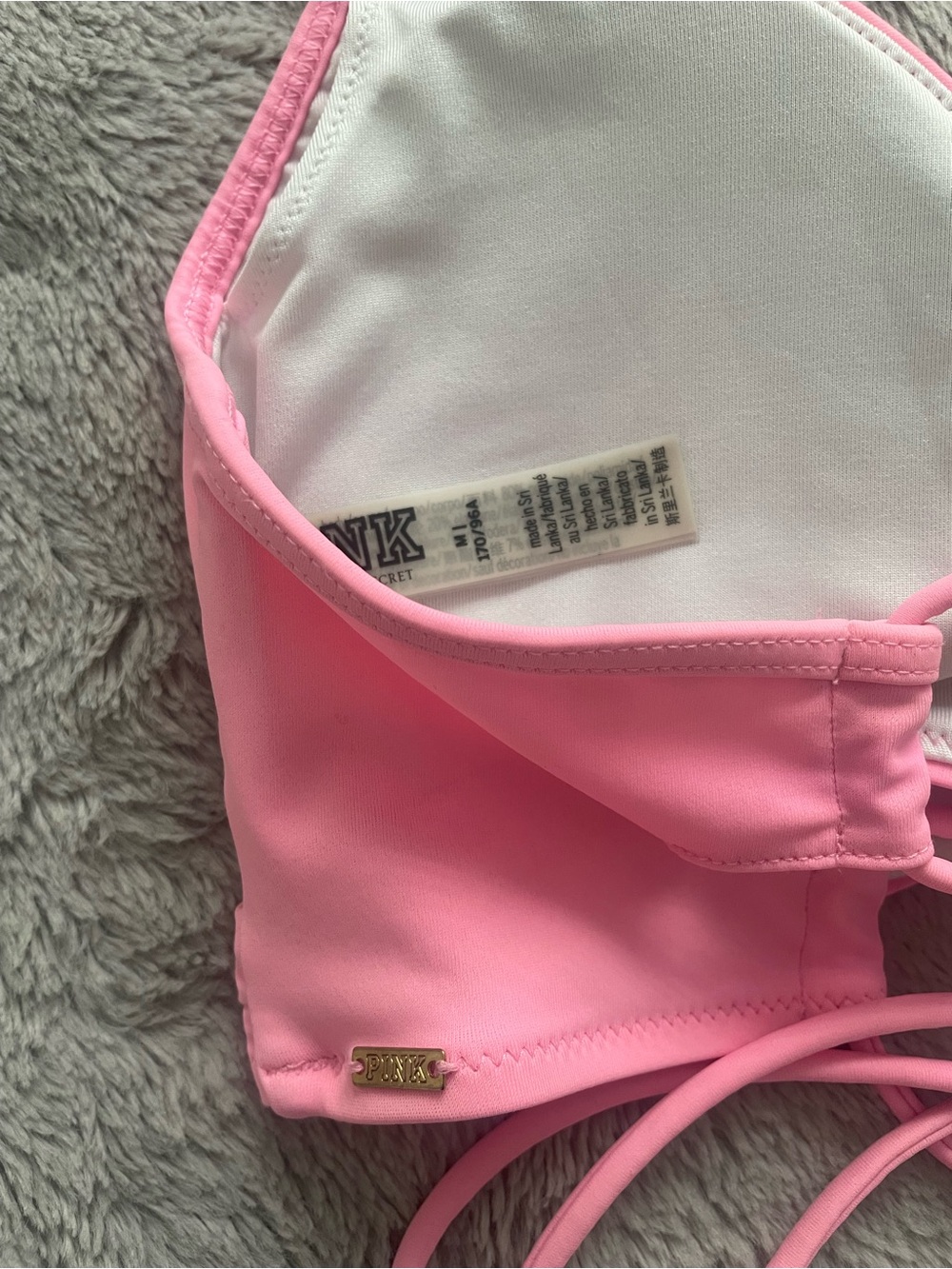 PINK Victoria's Secret Light Pink Bikini Bottoms with Trim - Picture 7 of 7